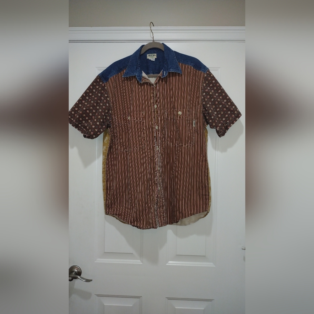 Guess Vintage Multiple Pattern Button Down Shirt … - image 2